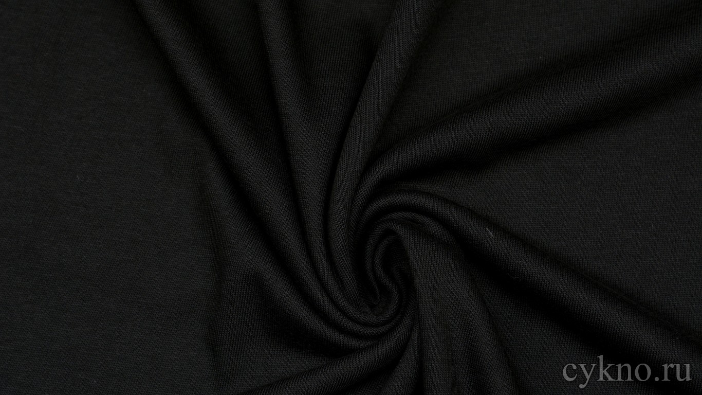 Трикотаж хлопковый черный "Четона"